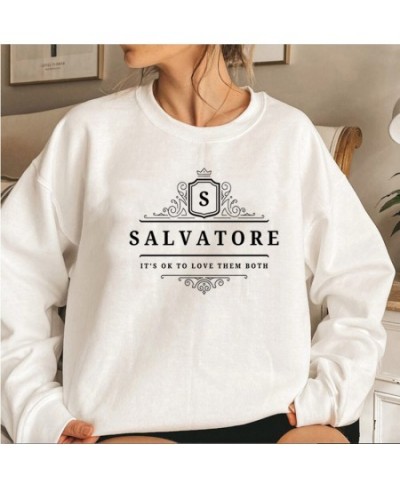 Salvatore It's Ok To Love Them Both Sweatshirt Vampire Brothers Hoodie Mystic Fall Sweatshirts Unisex Long Sleeve Pullovers $...