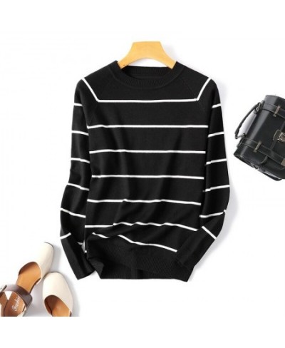 2022 Autumn Winter Long Sleeve Striped Pullover Women Sweater Knitted Sweaters O-Neck Tops Korean Pull Femme Jumper Female $2...