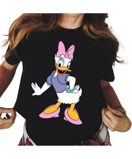 New Kawaii Daisy Duck Printed T Shirt Women Cartoon Graphic Tees Summer Tops Harajuku Streetwear Female T-shirt $18.29 - Tops...