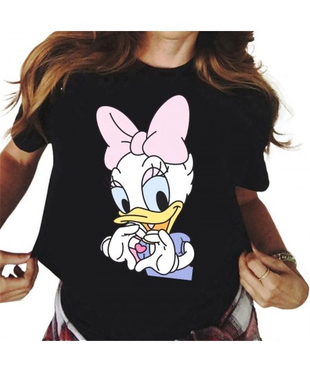 New Kawaii Daisy Duck Printed T Shirt Women Cartoon Graphic Tees Summer Tops Harajuku Streetwear Female T-shirt $18.29 - Tops...