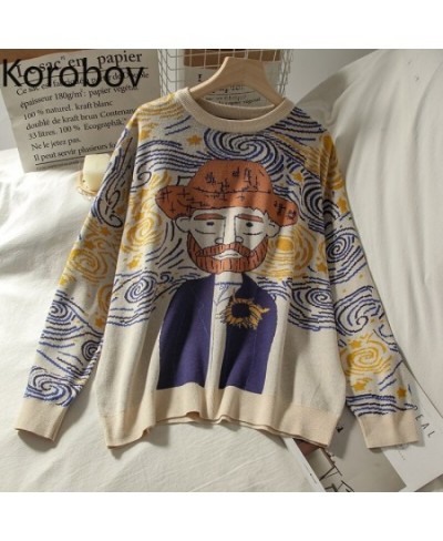 Harajuku Cartoon Women Sweaters Vintage O Neck Long Sleeve Female Pullovers 2022 Autumn New Chic Streetwear Sueter Mujer $43....