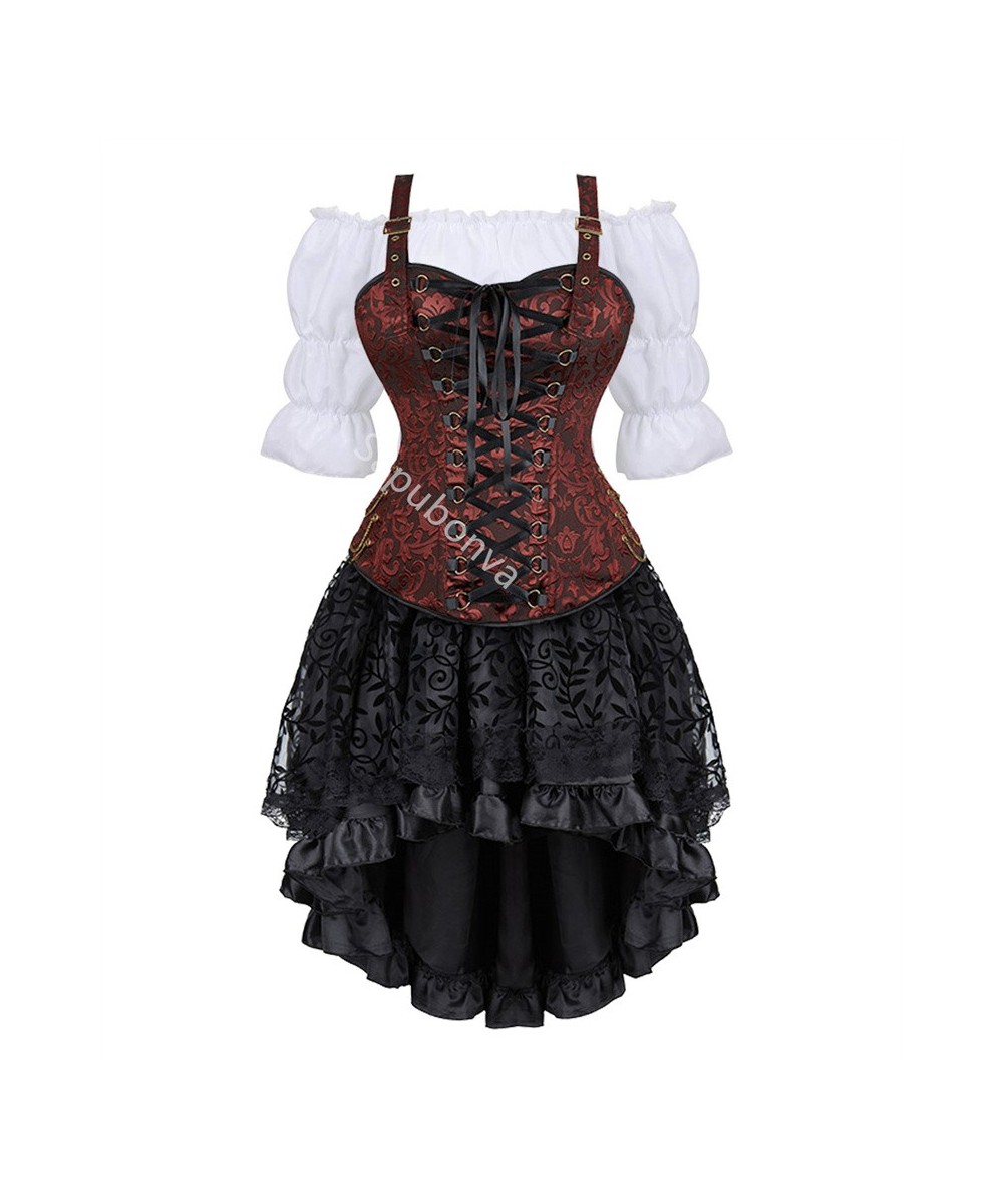 Corset Dress 3 Set Plus Size Sexy Overbust Bustier Top Skirt Pirate Steampunk Victorian Burlesque Gothic Exotic $65.79 - Unde...