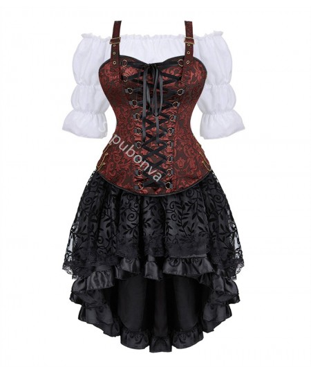 Corset Dress 3 Set Plus Size Sexy Overbust Bustier Top Skirt Pirate Steampunk Victorian Burlesque Gothic Exotic $65.79 - Unde...