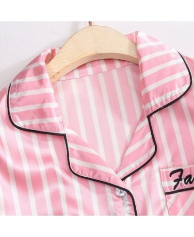 Pajamas Women 7 Pieces Sleepwear Set Faux Silk Pink Solid Women's Home Clothes Autumn Summer Homewear Lingerie Sleep Tops $57...