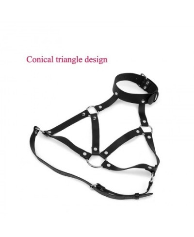 Women Bondage Body Harness Lingerie Goth Crop Tops Cage Bra Lingerie Leather Harness Belt With Mask Rave Wear for Women Sex S...