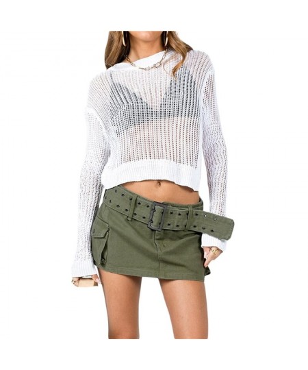 2000s Skirts y2k Aesthetic Women Harajuku Solid Color Low Waist Straight Cargo Skirts with Belt and Pockets Streetwear $37.32...