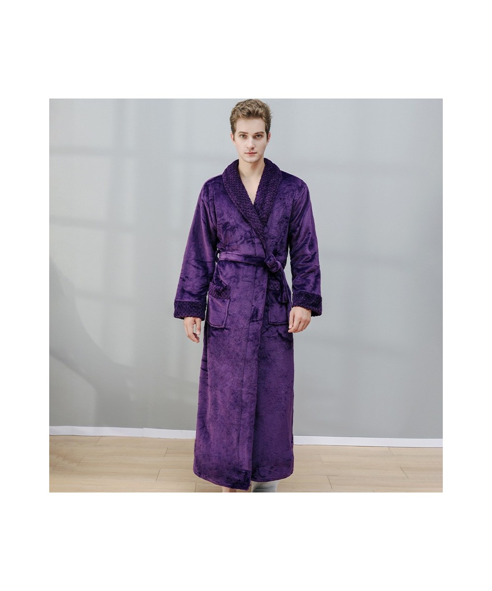 Autumn & Winter Flannel Robe In The Long Paragraph Large Yards Thickened Men & Women Couples Pajamas The Same Bathrobe Sprin ...