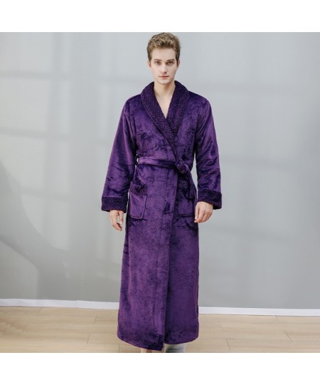 Autumn & Winter Flannel Robe In The Long Paragraph Large Yards Thickened Men & Women Couples Pajamas The Same Bathrobe Sprin ...