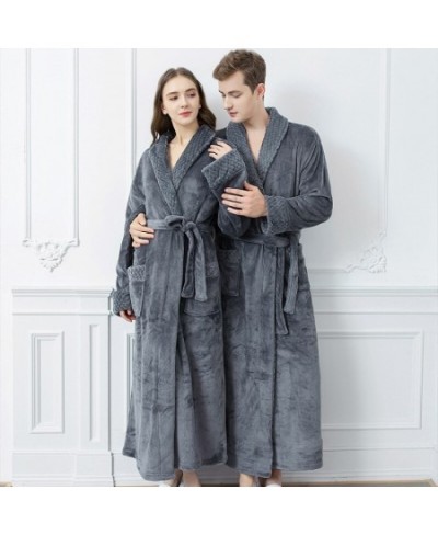 Autumn & Winter Flannel Robe In The Long Paragraph Large Yards Thickened Men & Women Couples Pajamas The Same Bathrobe Sprin ...