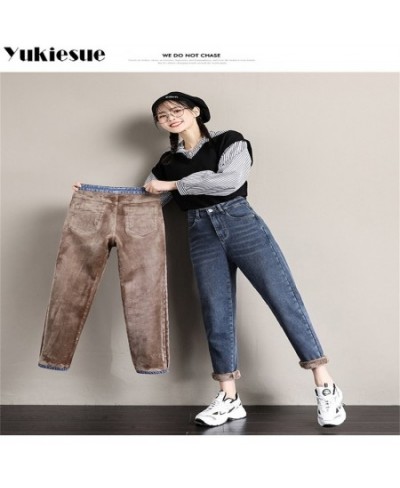 Winter New 2022 Thickening Warm Velvet Denim Pants Korean stytle Casual High Waisted Harem Baggy Jeans Fleece Jeans for Women...