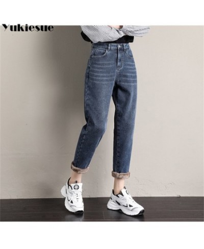 Winter New 2022 Thickening Warm Velvet Denim Pants Korean stytle Casual High Waisted Harem Baggy Jeans Fleece Jeans for Women...