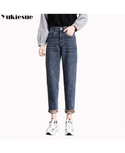 Winter New 2022 Thickening Warm Velvet Denim Pants Korean stytle Casual High Waisted Harem Baggy Jeans Fleece Jeans for Women...