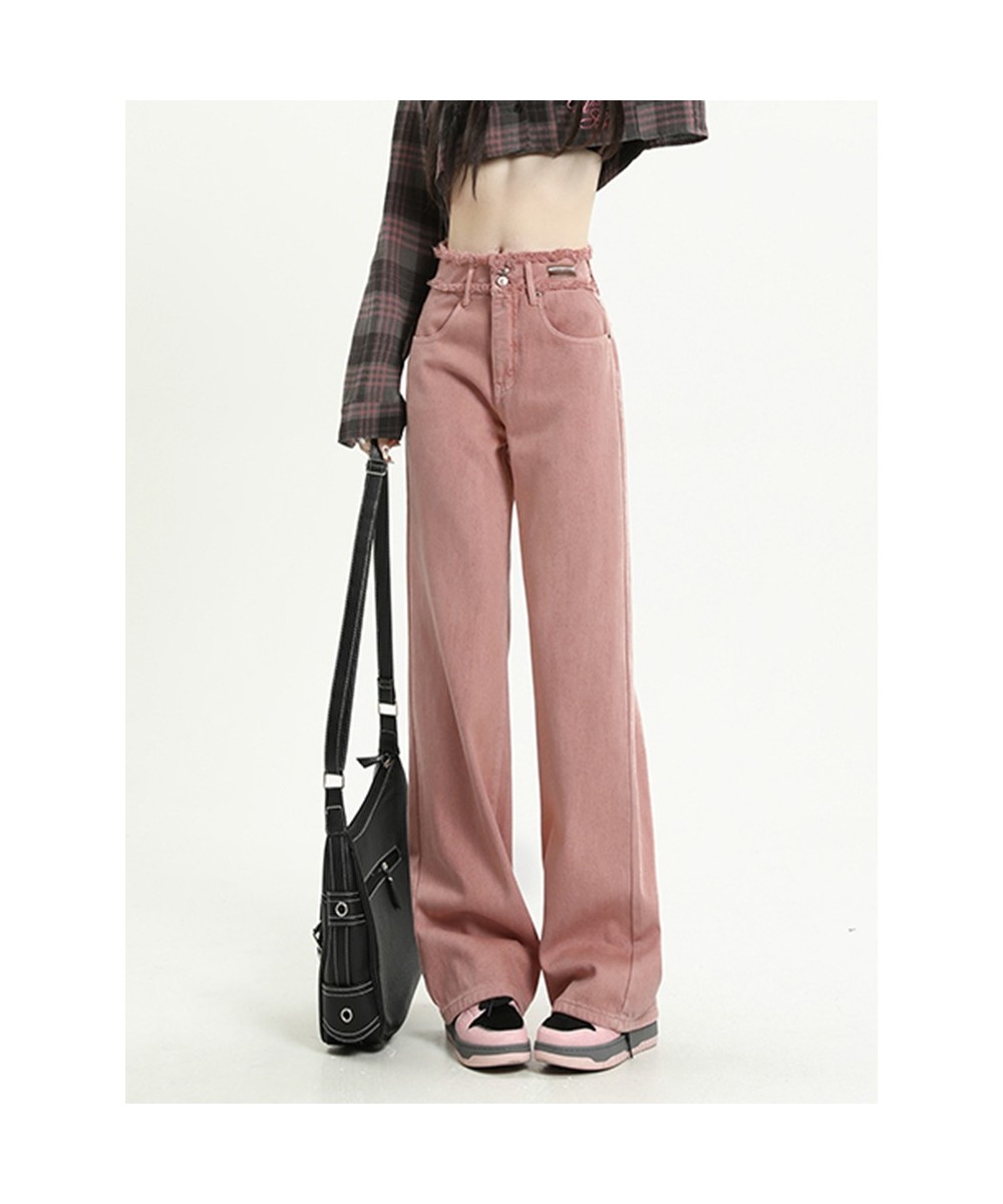 Baggy Jeans Woman Denim Pants High Waisted Pink Spliced Trousers Vintage Straight Loose Spring 2023 Fashion Chic Clothes $58....