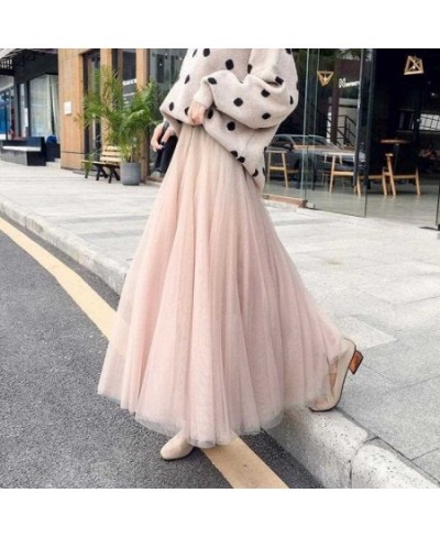 3 layers Midi Summer Tulle Skirt Women 2023 Ladies Casual White Black High Waist Pleated Sun School Long Skirt Female $26.51 ...