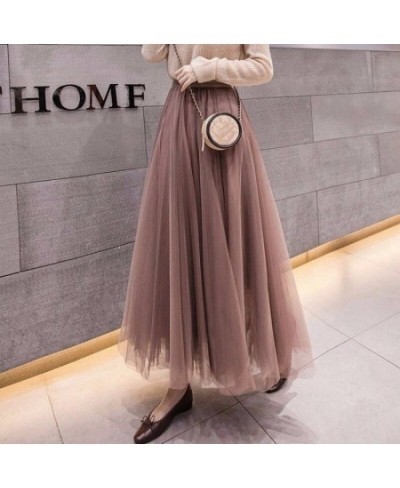 3 layers Midi Summer Tulle Skirt Women 2023 Ladies Casual White Black High Waist Pleated Sun School Long Skirt Female $26.51 ...