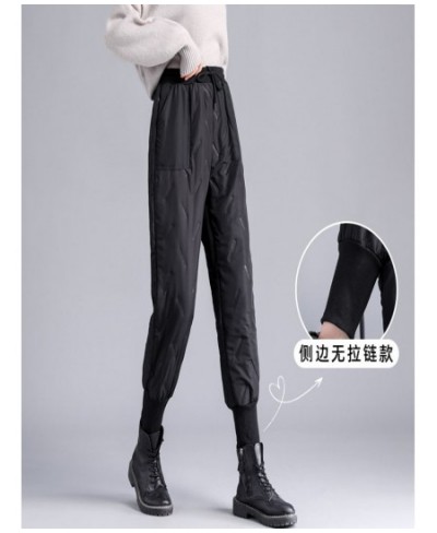 Casual Thicken Elastic High Waist Down Pants Women Fashion Warm Loose Wadded Sweatpants 2022 New Basic Winter Cotton Trousers...