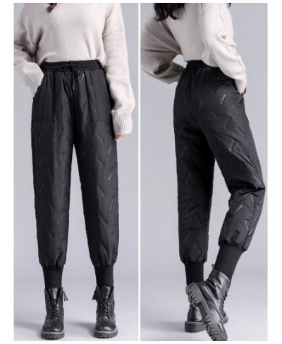 Casual Thicken Elastic High Waist Down Pants Women Fashion Warm Loose Wadded Sweatpants 2022 New Basic Winter Cotton Trousers...