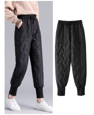 Casual Thicken Elastic High Waist Down Pants Women Fashion Warm Loose Wadded Sweatpants 2022 New Basic Winter Cotton Trousers...