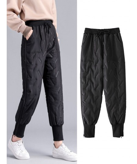 Casual Thicken Elastic High Waist Down Pants Women Fashion Warm Loose Wadded Sweatpants 2022 New Basic Winter Cotton Trousers...