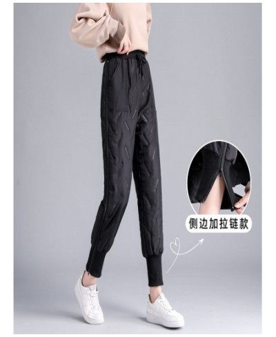 Casual Thicken Elastic High Waist Down Pants Women Fashion Warm Loose Wadded Sweatpants 2022 New Basic Winter Cotton Trousers...