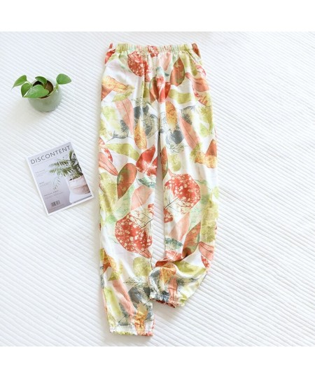 Summer Cotton Printing Women Pajama Bottoms Elastic Waist Ankle-Length Pants Sleep Wear for Women Lounge Wear Closing Pants $...