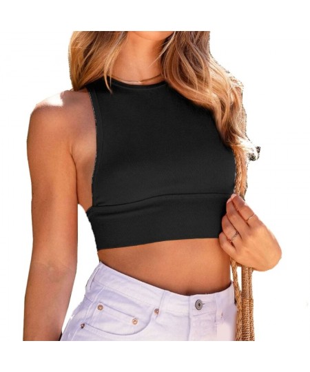 O-Neck Tops for Women Casual Sleeveless Shirts Slim-Fit Summer $25.69 - Underwear