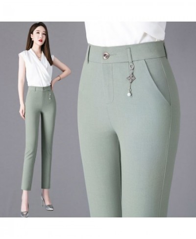 Office Lady All-match Cotton Linen Pencil Pants Cotton Linen Women Solid High Waist Fashion Casual Female Straight Trousers $...