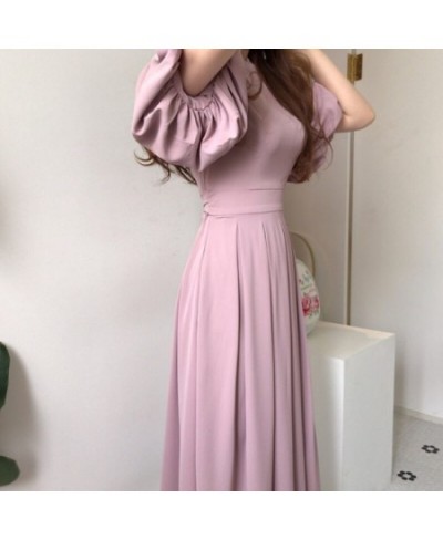 2023 CHIC New Summer Elegant Temperament Lace MIDI Pleated Skirt Waist Bubble Sleeve Dress Slim birthday dress for women $53....