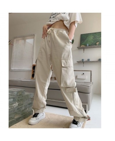 2023 New cargo pants high waist women's pants women's side pocket couple loose zipper Y2K fashion straight loose casual pants...