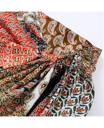 women's fringed double-breasted skirt summer new ethnic print knotted straps holiday dress high waist miniskirt $27.46 - Skirts