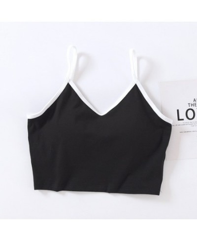 Sexy Suspender Sleepwear Vest Chest Pad Short Underwear Summer Cotton Pajamas Top For Women Slim Sleep Tops Female T-Shirt $2...