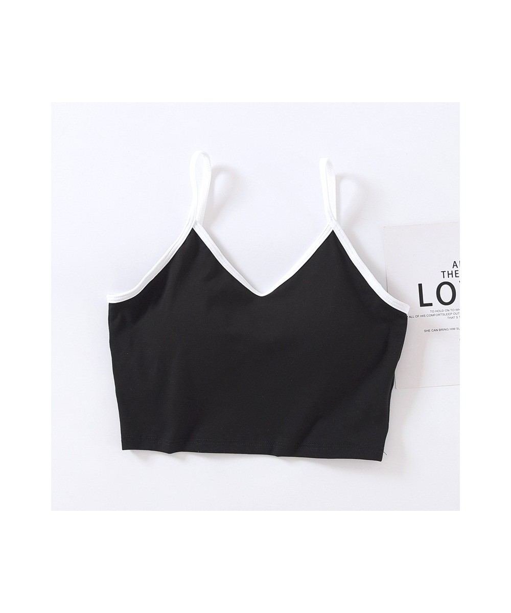 Sexy Suspender Sleepwear Vest Chest Pad Short Underwear Summer Cotton Pajamas Top For Women Slim Sleep Tops Female T-Shirt $2...