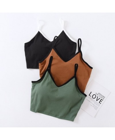 Sexy Suspender Sleepwear Vest Chest Pad Short Underwear Summer Cotton Pajamas Top For Women Slim Sleep Tops Female T-Shirt $2...