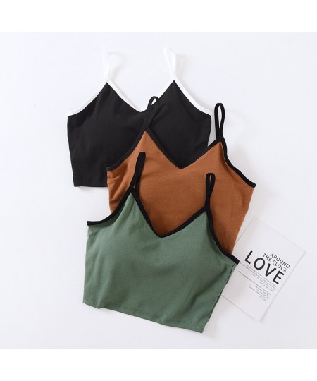 Sexy Suspender Sleepwear Vest Chest Pad Short Underwear Summer Cotton Pajamas Top For Women Slim Sleep Tops Female T-Shirt $2...