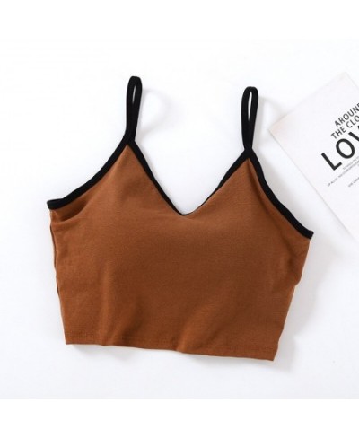 Sexy Suspender Sleepwear Vest Chest Pad Short Underwear Summer Cotton Pajamas Top For Women Slim Sleep Tops Female T-Shirt $2...