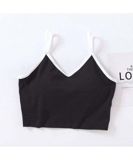 Sexy Suspender Sleepwear Vest Chest Pad Short Underwear Summer Cotton Pajamas Top For Women Slim Sleep Tops Female T-Shirt $2...