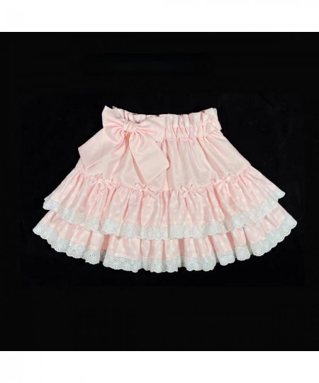 Summer Japanese Kawaii Lolita Pleated Skirts Womens Sweet Lace Patch Ruffle Cake Skirt Cute Bow Faldas Mujer Moda 2022 $53.03...