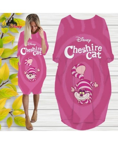 Cheshire Cat 3D High Quality Printing Girl Trend Wild Loose Long Sleeve Over The Knee Dress Womens $49.94 - Dresses