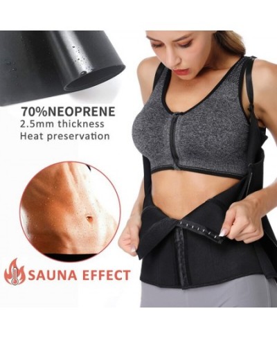 Women Waist Trainer Corset Shapewear Waist Cincher Vest with Hook Zipper Adjustable Strap Body Shaper Neoprene Sauna Trimmer ...