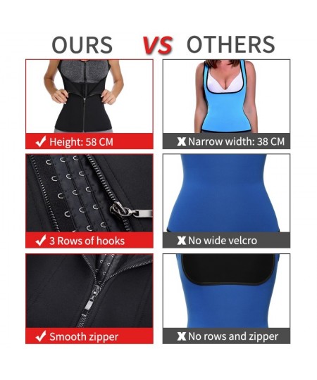 Women Waist Trainer Corset Shapewear Waist Cincher Vest with Hook Zipper Adjustable Strap Body Shaper Neoprene Sauna Trimmer ...