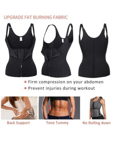 Women Waist Trainer Corset Shapewear Waist Cincher Vest with Hook Zipper Adjustable Strap Body Shaper Neoprene Sauna Trimmer ...