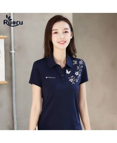 Summer Fashion Polo Shirt Women New Casual Short Sleeve Slim Polos Mujer Shirts Tops Female Cotton Polo Shirt $34.85 - Tops &...