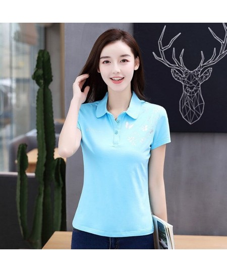 Summer Fashion Polo Shirt Women New Casual Short Sleeve Slim Polos Mujer Shirts Tops Female Cotton Polo Shirt $34.85 - Tops &...