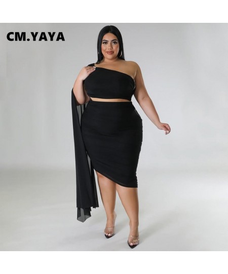 Plus Size Women Bodycon Midi Knee Length Skirt Suit and Clock One Long Sleeve Crop Top Party Two 2 Piece Set Outfit 2023 $49....