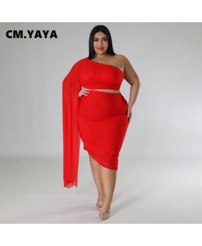 Plus Size Women Bodycon Midi Knee Length Skirt Suit and Clock One Long Sleeve Crop Top Party Two 2 Piece Set Outfit 2023 $49....