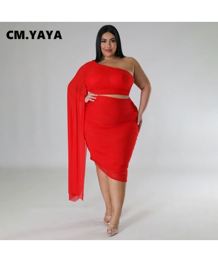 Plus Size Women Bodycon Midi Knee Length Skirt Suit and Clock One Long Sleeve Crop Top Party Two 2 Piece Set Outfit 2023 $49....