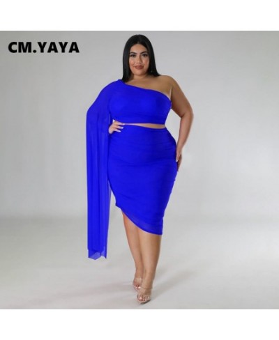 Plus Size Women Bodycon Midi Knee Length Skirt Suit and Clock One Long Sleeve Crop Top Party Two 2 Piece Set Outfit 2023 $49....