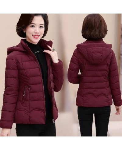 Women Autumn Winter Clothes Thicken Warm Short Parka Female Casual Solid Color Pocket Slim Hooded Coat Jackets Outerwear Q05 ...