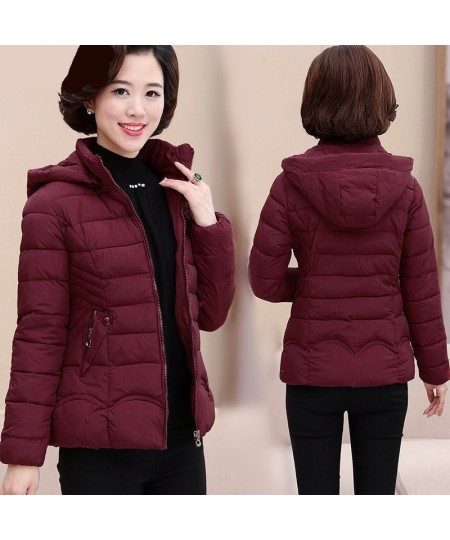 Women Autumn Winter Clothes Thicken Warm Short Parka Female Casual Solid Color Pocket Slim Hooded Coat Jackets Outerwear Q05 ...