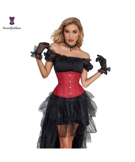 Short Torso Red Underbust Corset Steampunk Corselet Top Hourglass Curve Shaper Slimming Waist Trainer $34.95 - Underwear